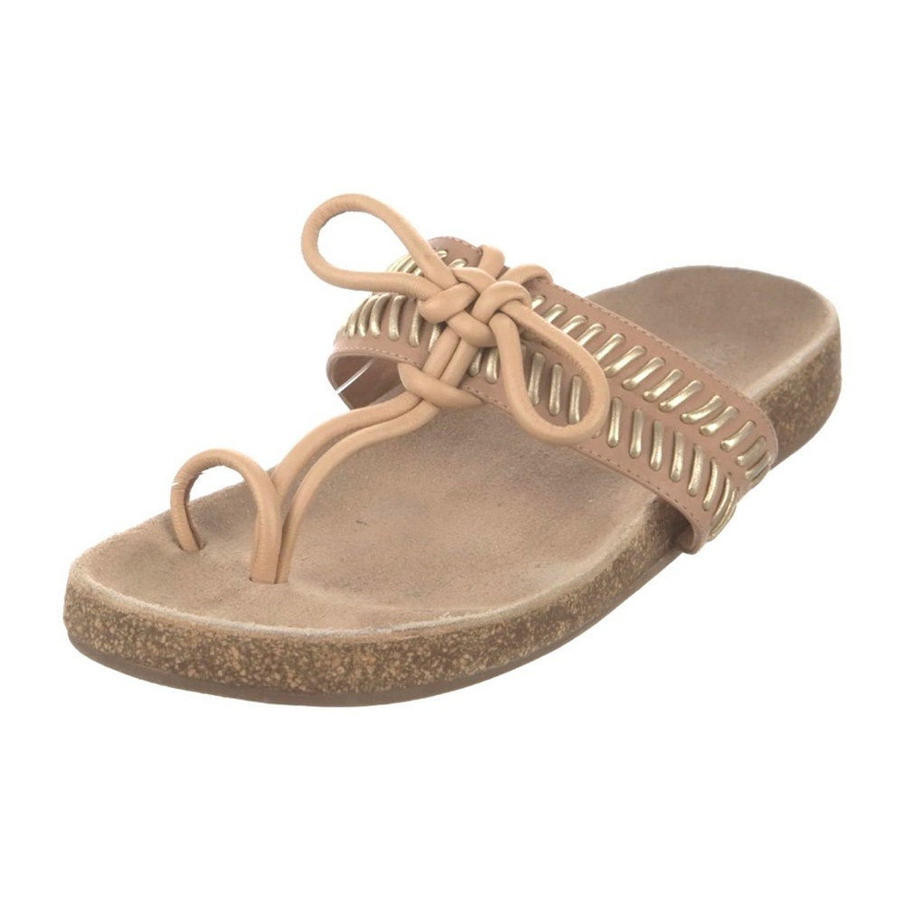 Ulla Johnson Jini Tan and Gold Sandals